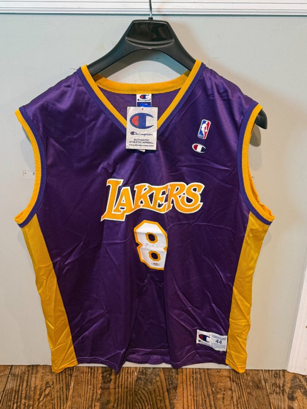 Kobe Bryant Signed NWT Vintage Champion LA Lakers Jersey #8 PSA Autograph Faded
